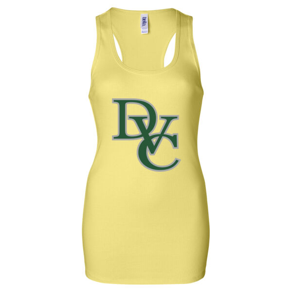 Ladies' 2×1 Rib Racerback Longer Length Tank, DVC_Team_Gray/Hunter Thumbnail