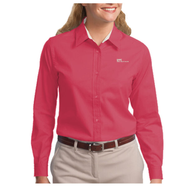 Ladies Long Sleeve Easy Care Shirt, DVC_White Thumbnail