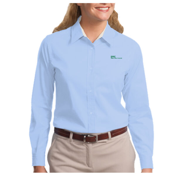 Ladies Long Sleeve Easy Care Shirt, DVC_Green Thumbnail