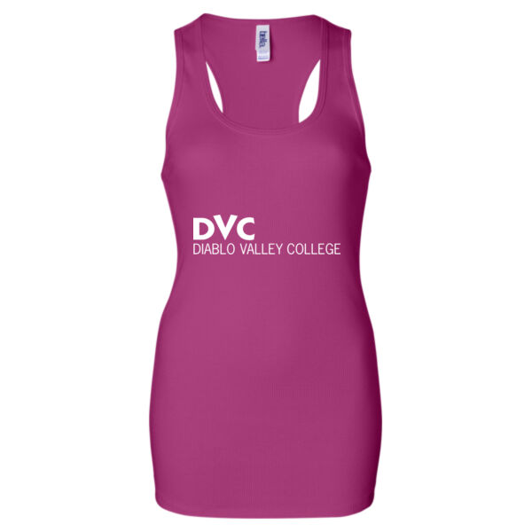 Ladies' 2×1 Rib Racerback Longer Length Tank, DVC_White Thumbnail