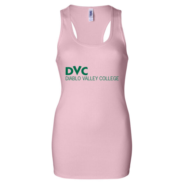 Ladies' 2×1 Rib Racerback Longer Length Tank, DVC_Green Thumbnail