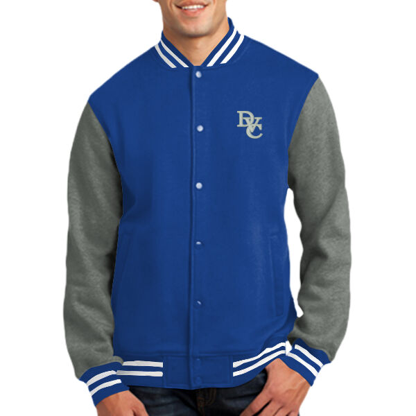  Fleece Letterman Jacket, DVC_Team_Gray/White Thumbnail
