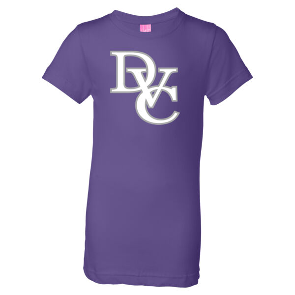 Girls' Fine Jersey Longer Length T-Shirt, DVC_Team_Gray/White Thumbnail